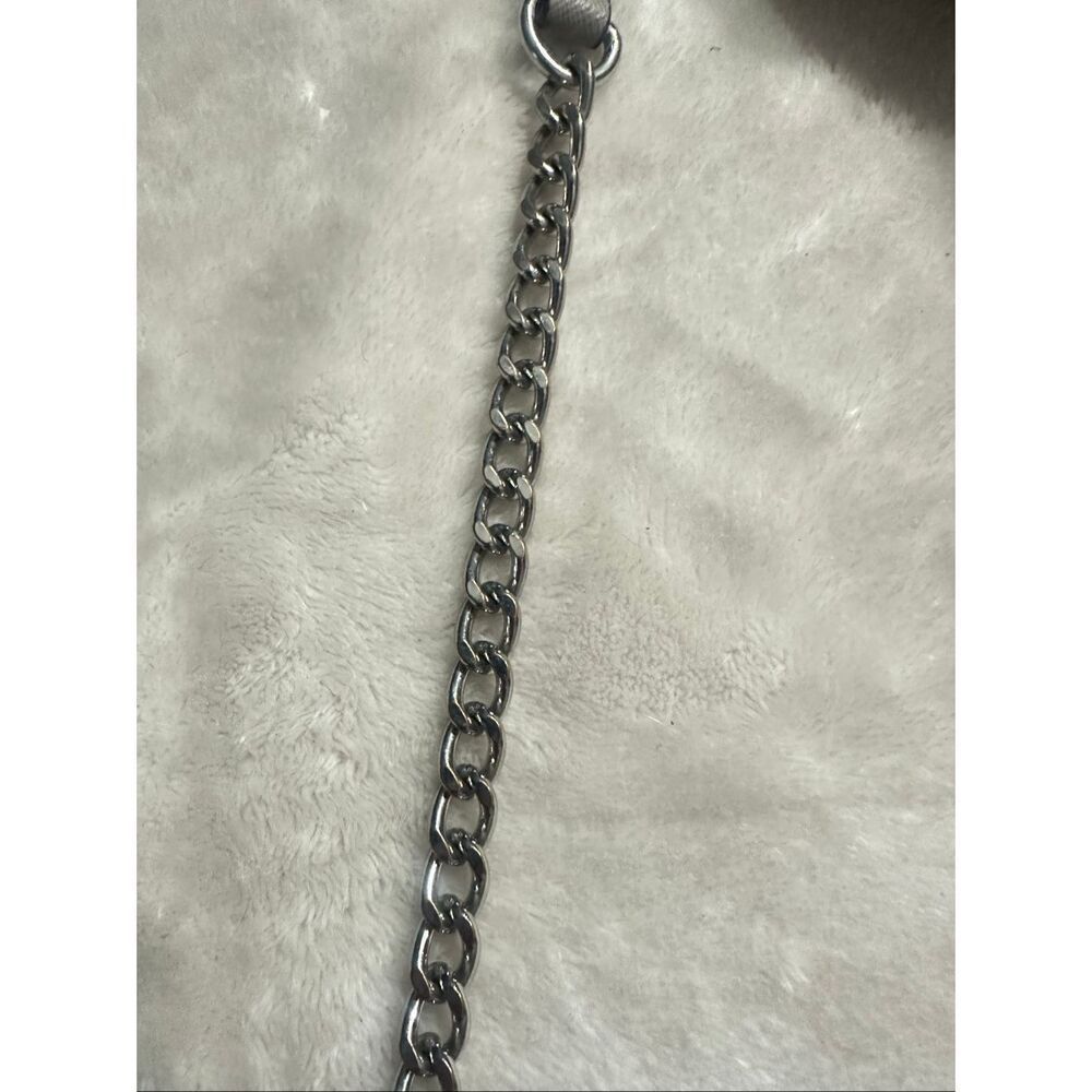 Michael Kors Gray Leather Silver Chain Strap Flap Closure Small Crossbody Bag - Picture 5 of 11